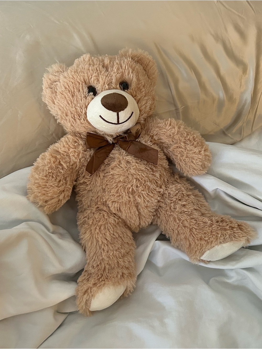 NWOT Classic Plush Brown Teddy Bear with Brown Bow
